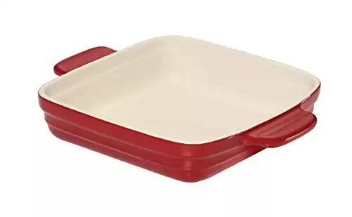 Baker's Advantage Ceramic Square Baking Dish, 9-by 9-Inch, Red