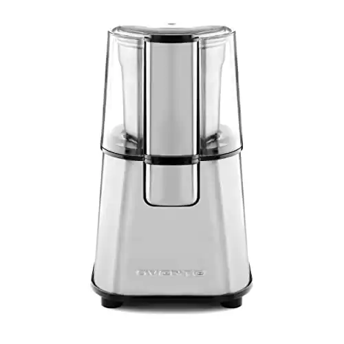 OVENTE Electric Coffee Grinder 2.1 Ounce Cup Fresh Grind with 2 Blade Stainless Steel Grinding Bowl, Fast Grinding with 200 Watt Powered Motor Perfect for Beans, Spices, Nuts, Silver CG620S