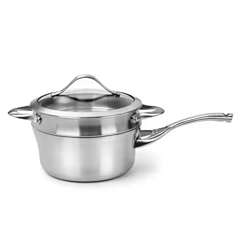 Calphalon Contemporary Stainless Steel Cookware, Sauce Pan and Double Boiler Insert, 2 1/2-quart