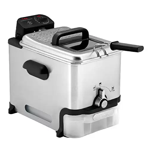T-fal Ultimate EZ Clean Stainless Steel Deep Fryer with Basket 3.5 Liter Oil and 2.6 Pound Food Capacity 1700 Watts Oil Filtration, Temp Control, Digital Timer, Dishwasher Safe Parts Stainless Steel