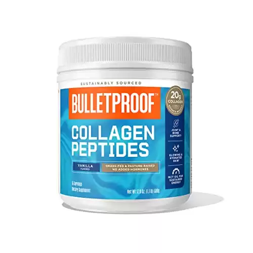 Bulletproof Vanilla Collagen Peptides Powder with MCT Oil, 17.6 Ounces, Grass-Fed Collagen Protein for Skin, Bones and Joints