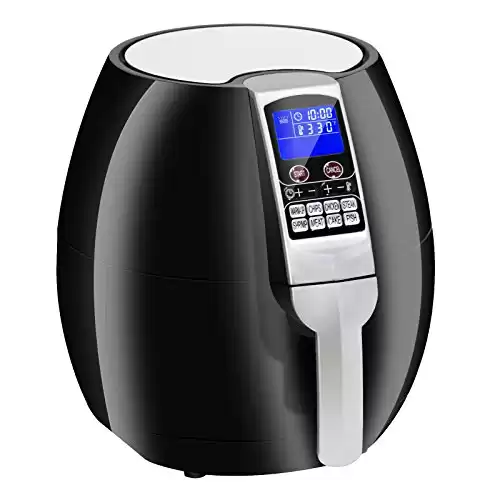 SUPER DEAL Pro 3.7Quart Electric Air Fryer w/ 8 Cooking Presets, Temperature Control, Auto Shut off & Timer, LCD Digital Display Screen (Black) (Black)