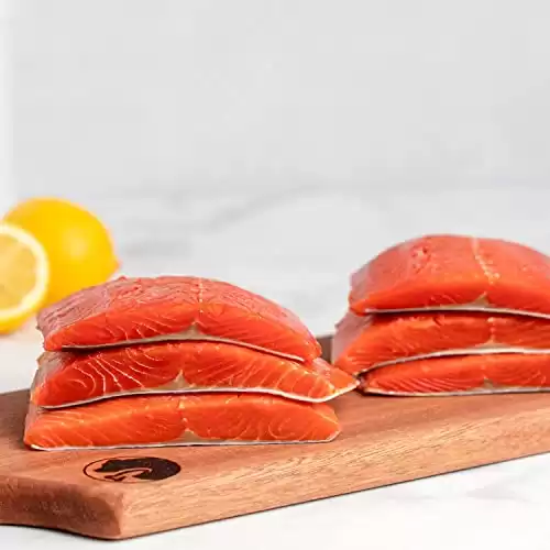 Wild Alaskan Salmon Random Weight Dinner Fillets - Buyer's Club Bulk Pack (Wild Sockeye Salmon, 10 lbs)