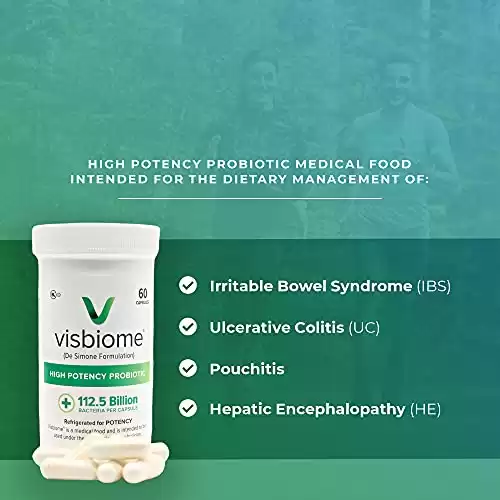Visbiome® High Potency Probiotic Capsules 112.5 Billion CFU - Irritable Bowel Syndrome (IBS) Medical Food, Shipped Cold in Recyclable Cooler with Temperature Monitor (2-Pack)