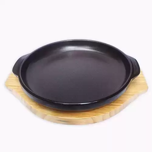 Sizzling Plate for Steak, Fajita, Bulgogi, Galbi, Korean BBQ Sizzler - Premium Ceramic (12" Dia, Large)