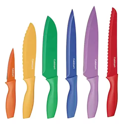 Cuisinart 12-Piece Kitchen Knife Set, Multicolor Advantage Cutlery, C55-01-12PCKS