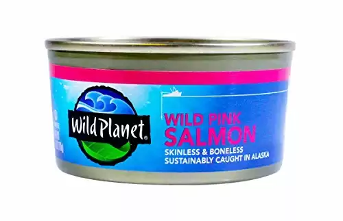 Wild Planet Wild Alaskan Pink Salmon, Boneless & Skinless, 3rd Party Mercury Tested, 6 Ounce (Pack of 6)