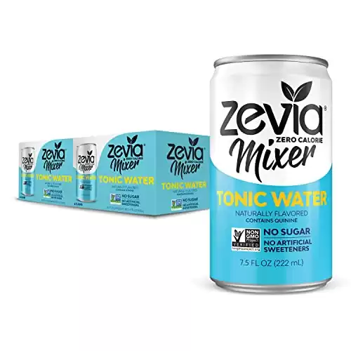 Zevia Zero Calorie Mixer, Tonic Water, 7.5 Ounces (Pack of 12)