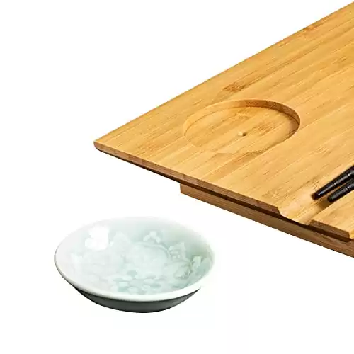 Joyce Chen 55-1106, Bamboo Sushi Board Set, 6-Inch by 10-1/2-Inch