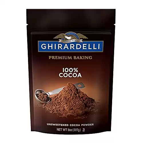 Ghirardelli Chocolate Company Premium Baking Cocoa 100% Cocoa Unsweetened Cocoa Powder - 8 oz. (227g)​,Rich Brown,61703_ea