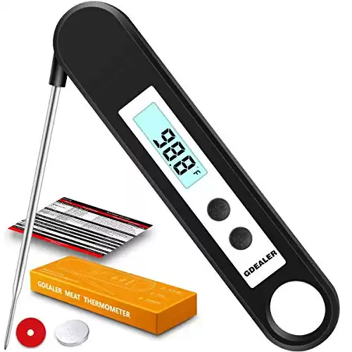 GDEALER Instant Read Thermometer Super Fast Digital Electronic Food Thermometer Cooking Thermometer Barbecue Meat Thermometer with Collapsible Internal Probe for Grill Cooking Meat Kitchen Candy