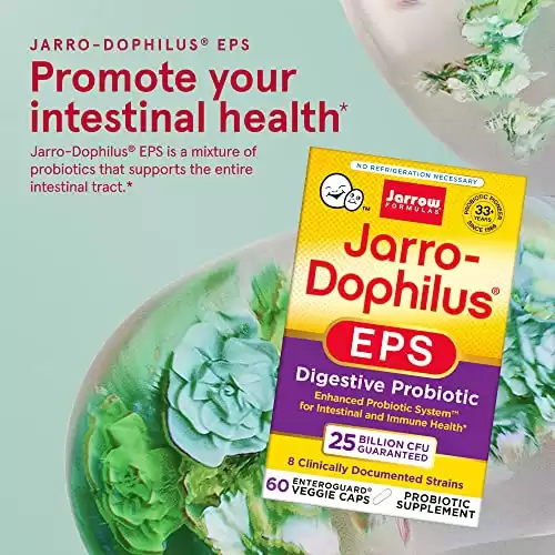 Jarro-Dophilus EPS - 25 Billion CFU - Digestive Probiotics Supplement - Intestinal & Immune Health - 60 Servings (PACKAGING MAY VARY)