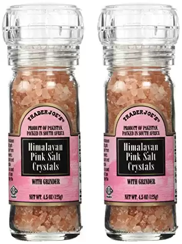 Trader Joe's Himalayan Pink Salt Crystals with Built in Grinder 4.5 Oz, (2-Pack)