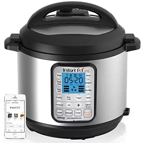 Instant Pot Smart Bluetooth 6 Qt 7-in-1 Multi-Use Programmable Pressure Cooker, Slow Cooker, Rice Cooker, Yogurt Maker, Sauté, Steamer, and Warmer (Product Discontinued)