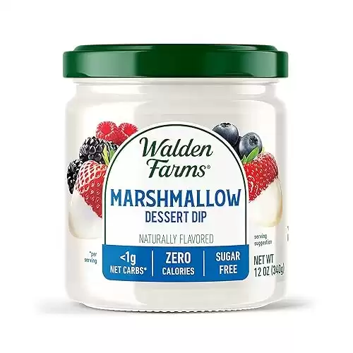 Walden Farms Marshmallow Dipping 12 oz Jar - Smooth & Creamy, Vegan, Paleo and Keto Friendly, 0g Net Carbs - Perfect for Fruit Platters, Ice Cream, Parfait, Smoothies, Crackers and More