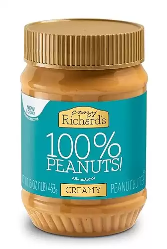 Crazy Richard's 100% All-Natural Creamy Peanut Butter, No Added Sugar Peanut Butter Non-GMO, Vegan (16 Ounce (Pack of 1))